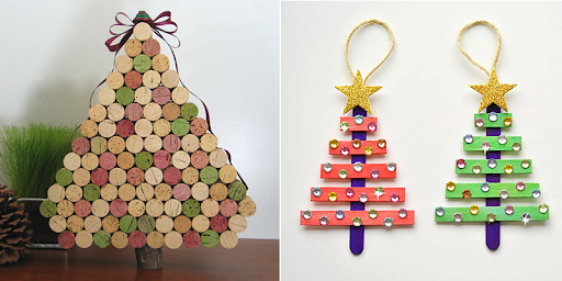 Ornamenti natalizi tradizionali - alberi di Natale creativi