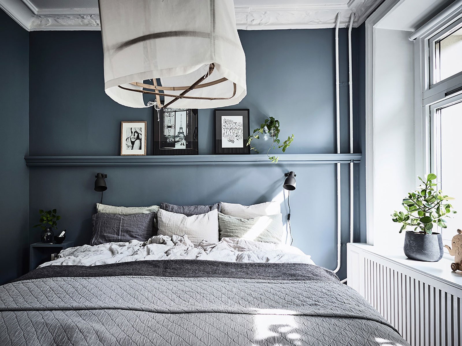 Camera da letto scandinava - sfumature di grigio