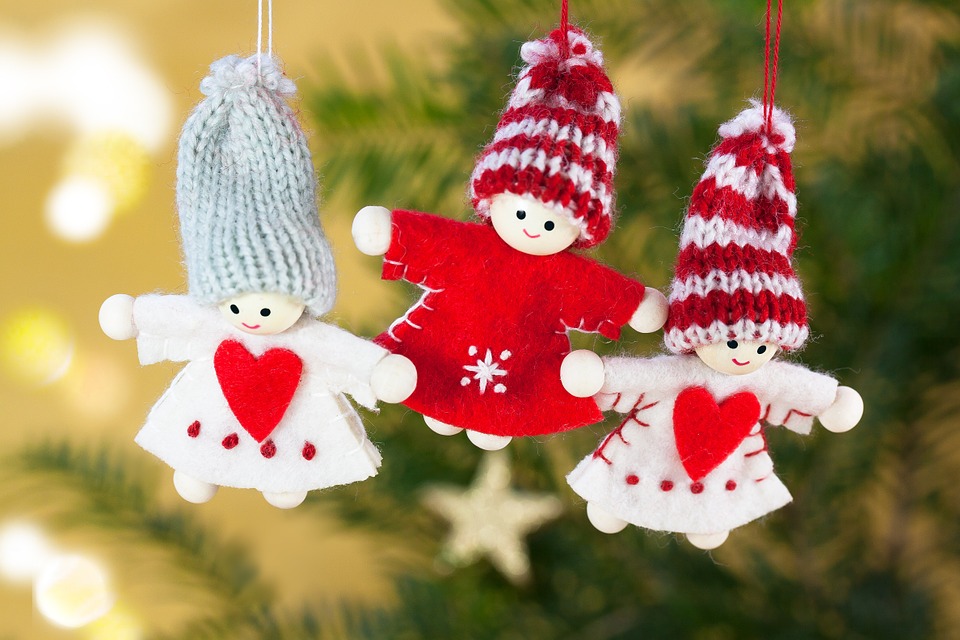Cute Christmas ornaments - felt gnomes