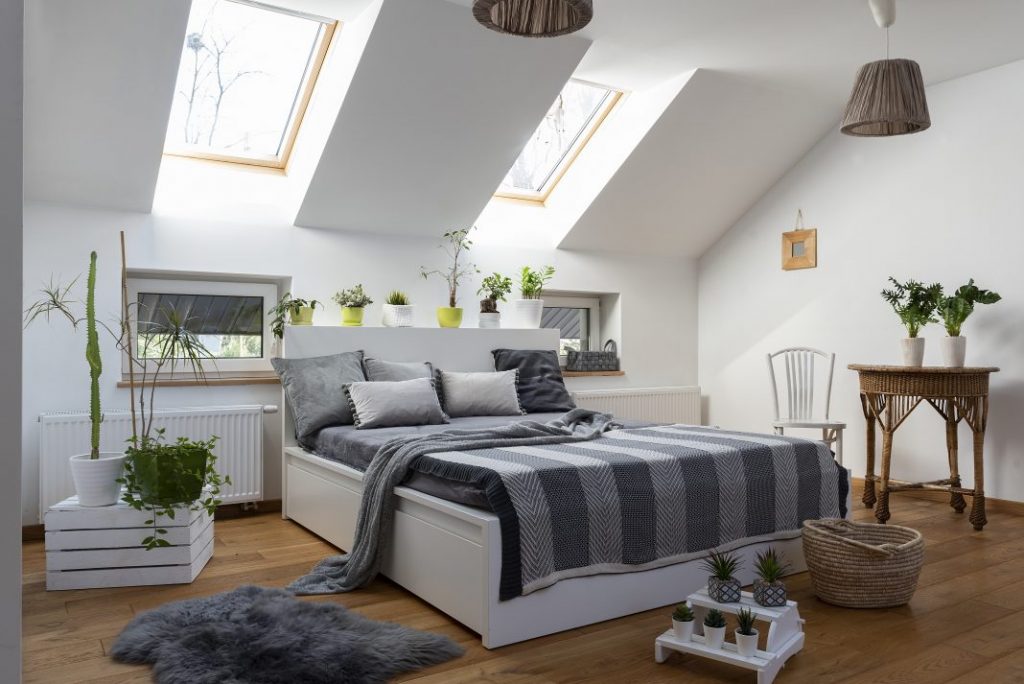 A cozy attic bedroom