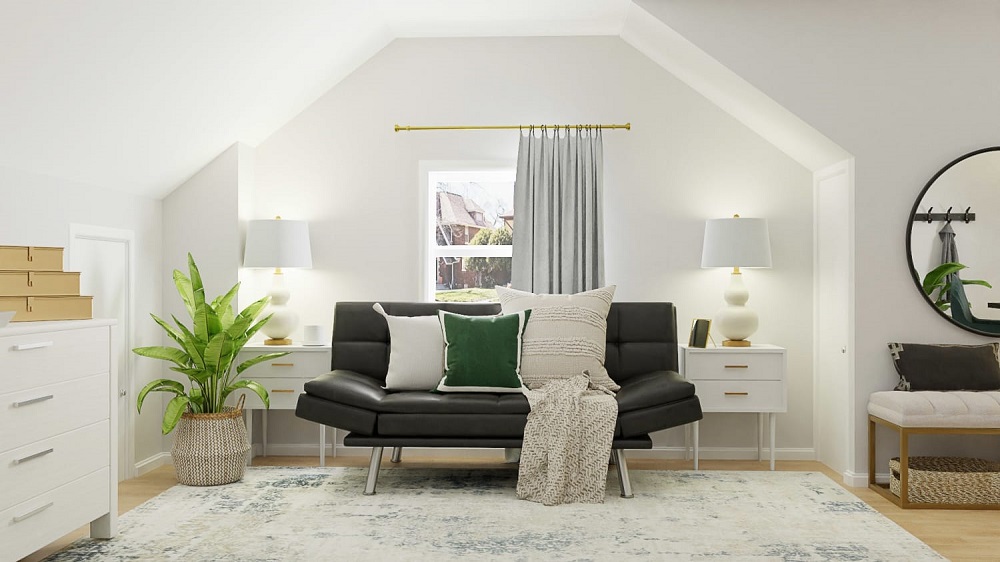 Attic living room - a minimalist design