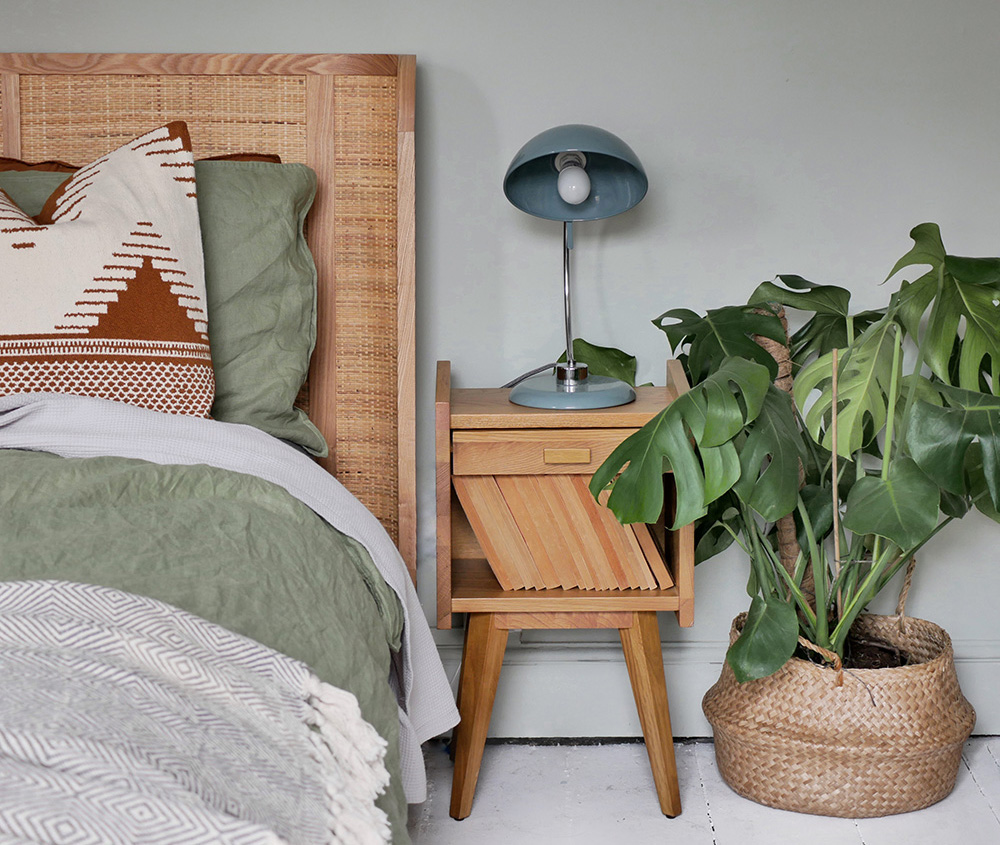 Ideas de dormitorios boho verdes - plantas