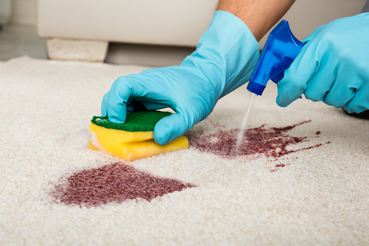 How to clean carpet from red wine stains