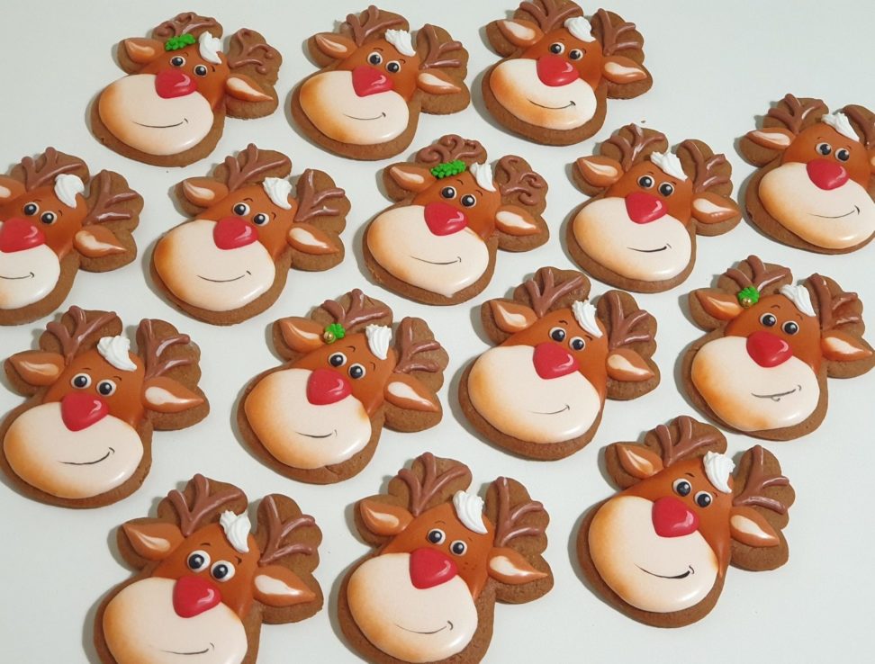 Idées de décoration de biscuits en pain d'épice - rennes