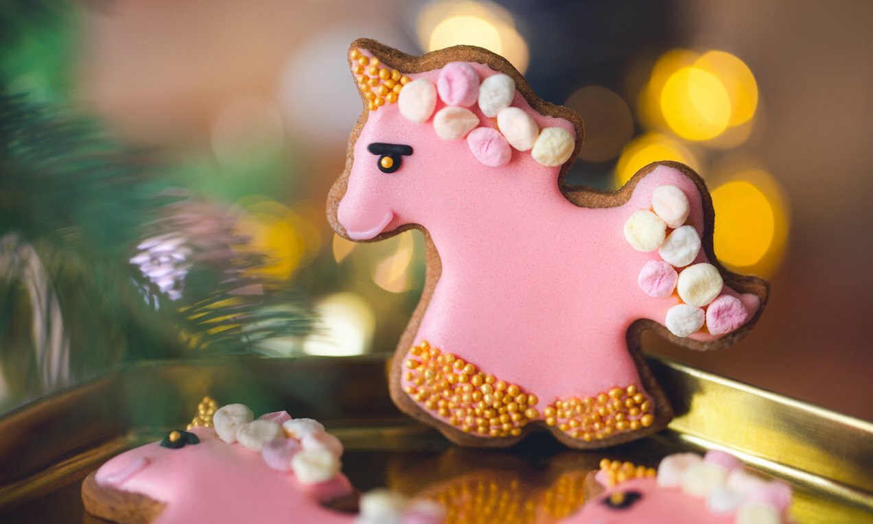 Un unicorno - disegni di biscotti natalizi