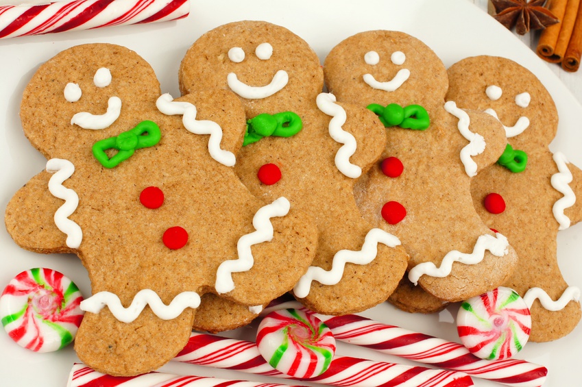 Colorful gingerbread man decorations