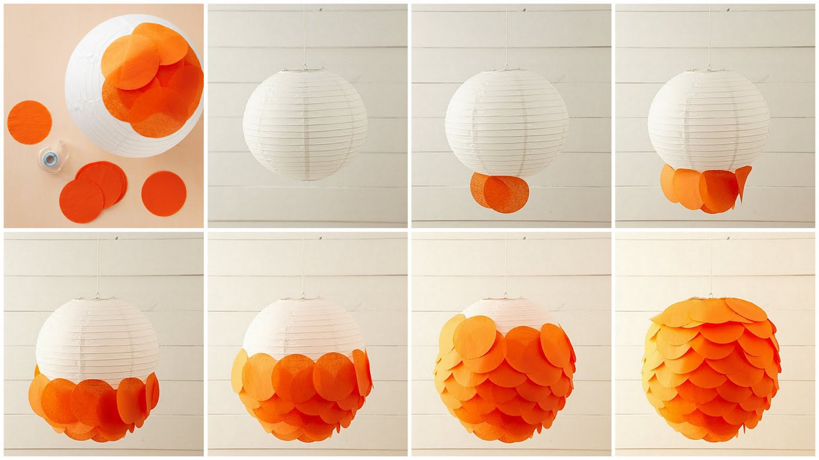 Dekoracje DIY z papieru - lampa
