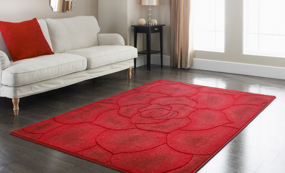 Roter Teppich im Wohnzimmer