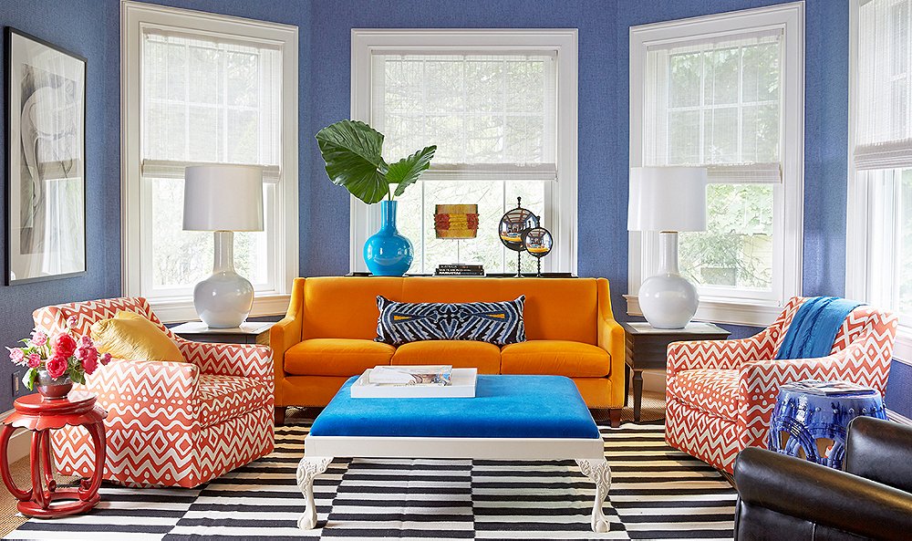 Living room ideas - a colorful design