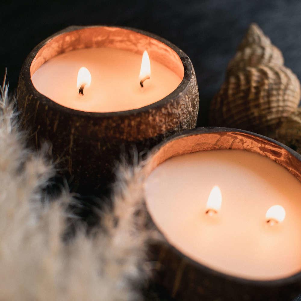 Comment fabriquer vos propres bougies - coquilles de noix de coco