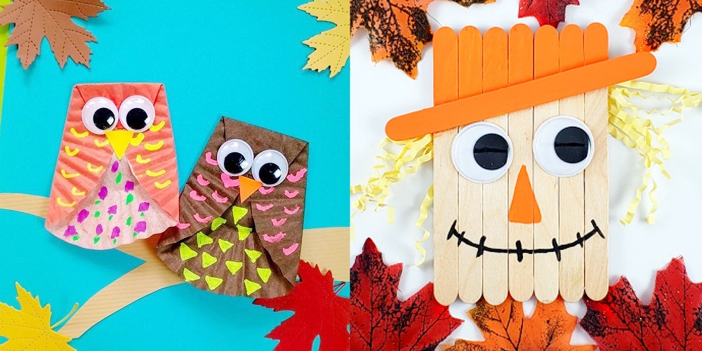 Fall decorations made of paper and sticks