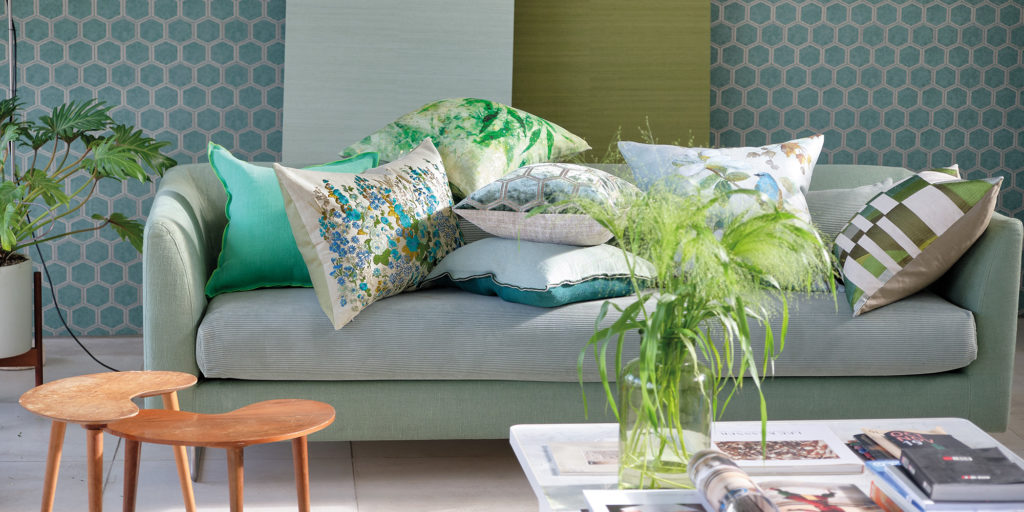 Celadon color sofa
