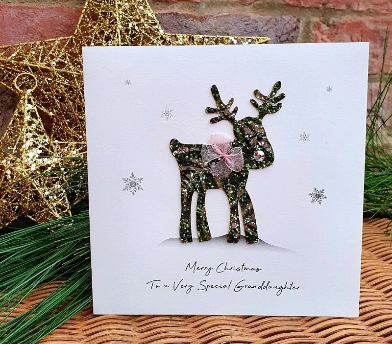 Как сделать рождественские открытки - блестящий северный олень