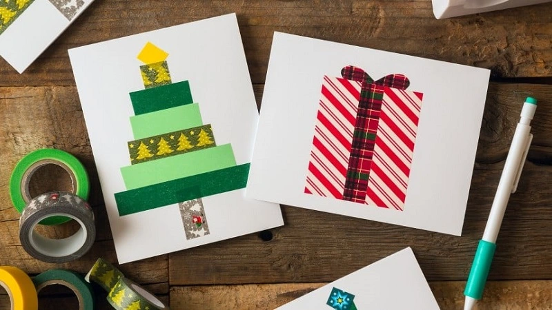 Рождественские открытки своими руками - простые идеи