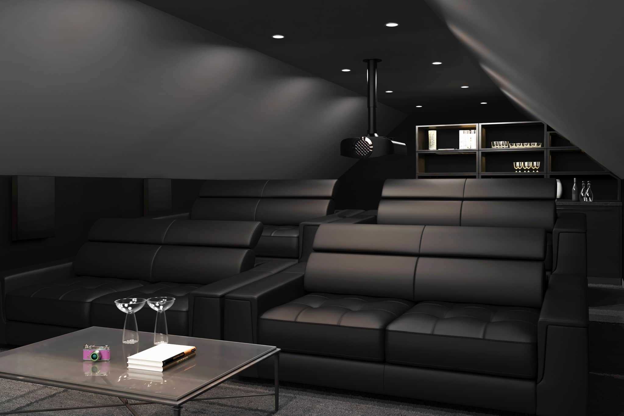 Ideas para la sala del ático - cine en casa
