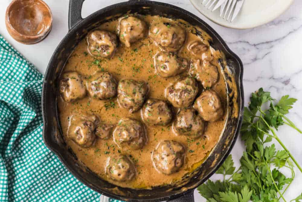 Traditional Easter meal - Swedish meatballs