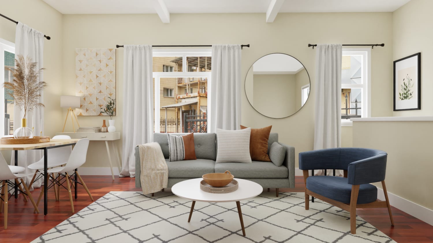 Ivory color - a living room design