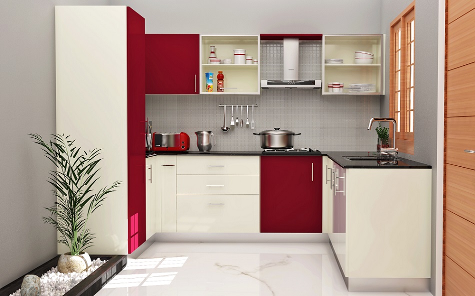 Kitchen furniture - color maroon