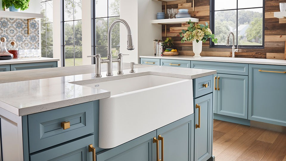French provinicial kitchen blue furniture