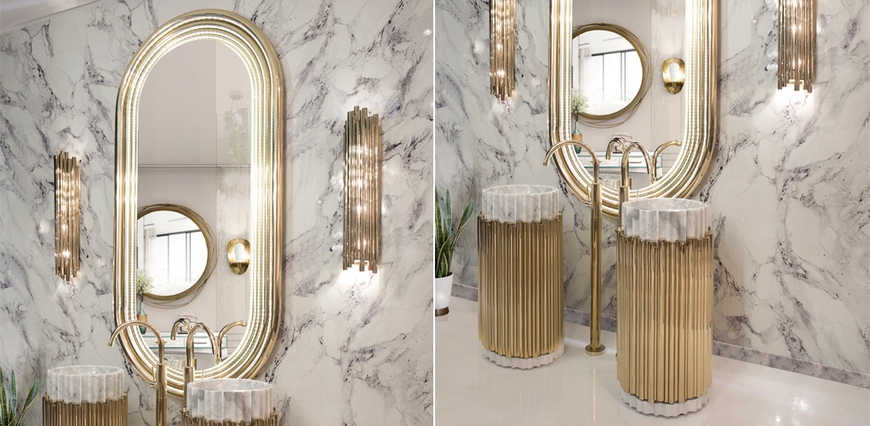 Glamour bathroom - golden accessories