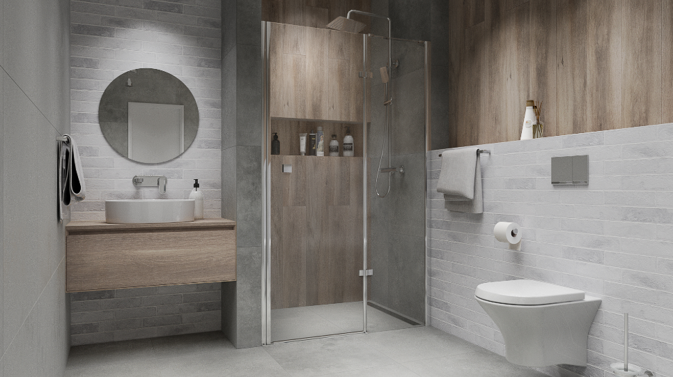 Una doccia senza curvatura - minimalismo moderno