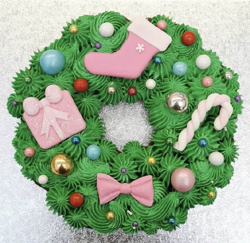 Венок из глазури - Дизайн рождественского печенья
