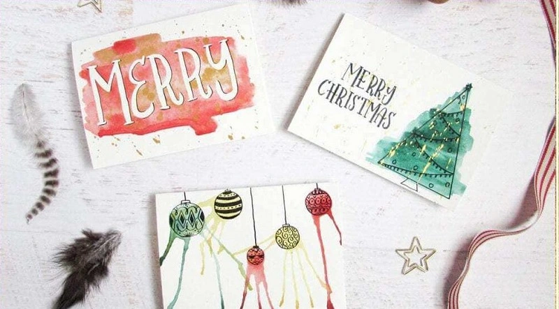 Ideas para tarjetas de Navidad en acuarela
