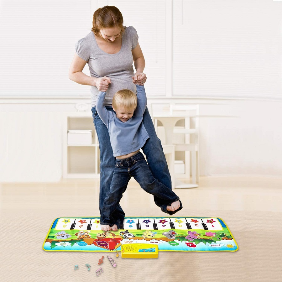 A musical dancing mat for a child