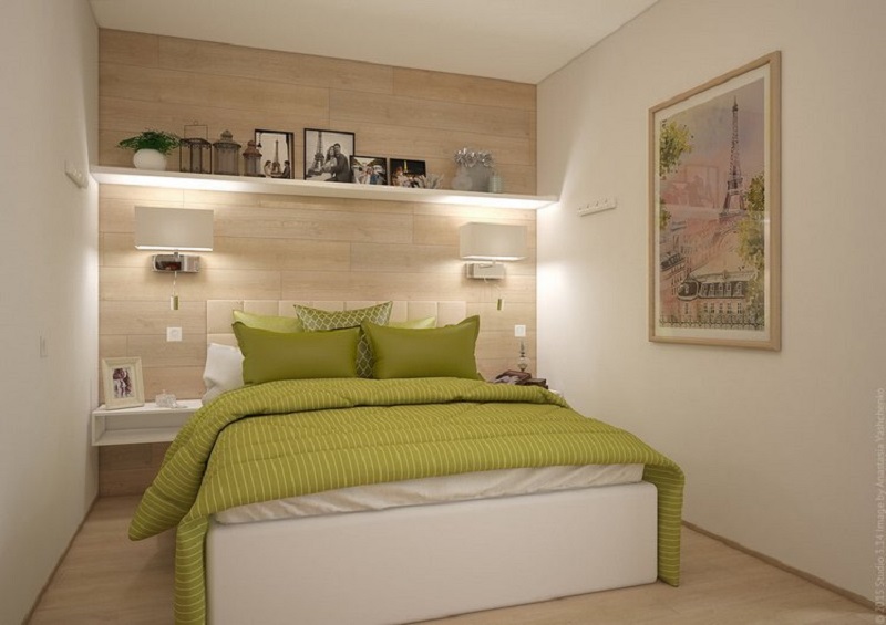 A simple windowless bedroom