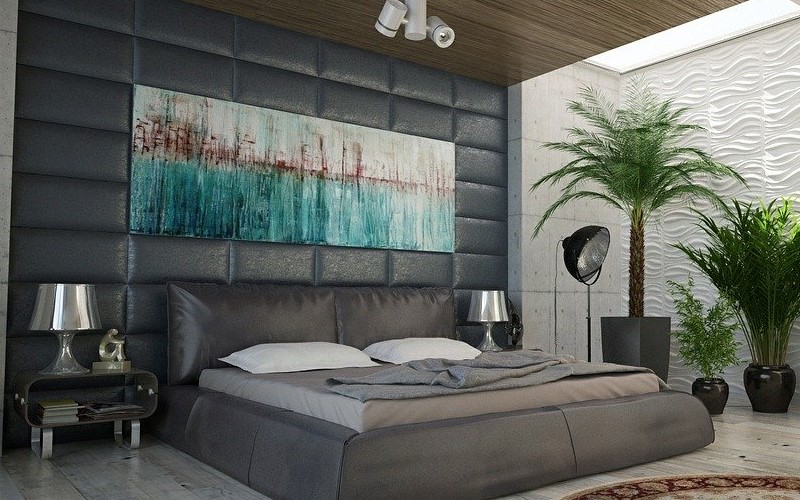 Chambre à coucher couleur charbon de bois