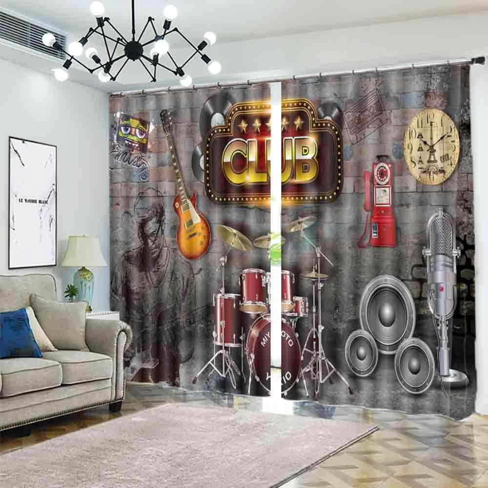 Modern living room curtains - band concert