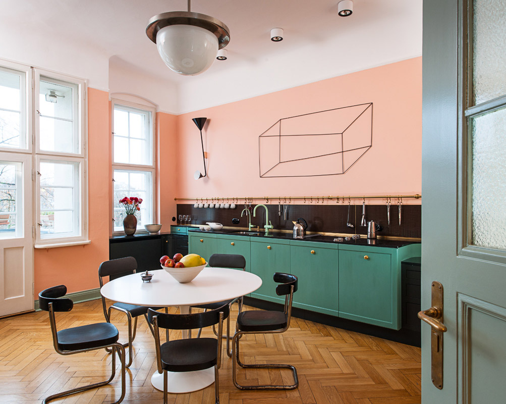 A modern pink kitchen - pink, and more