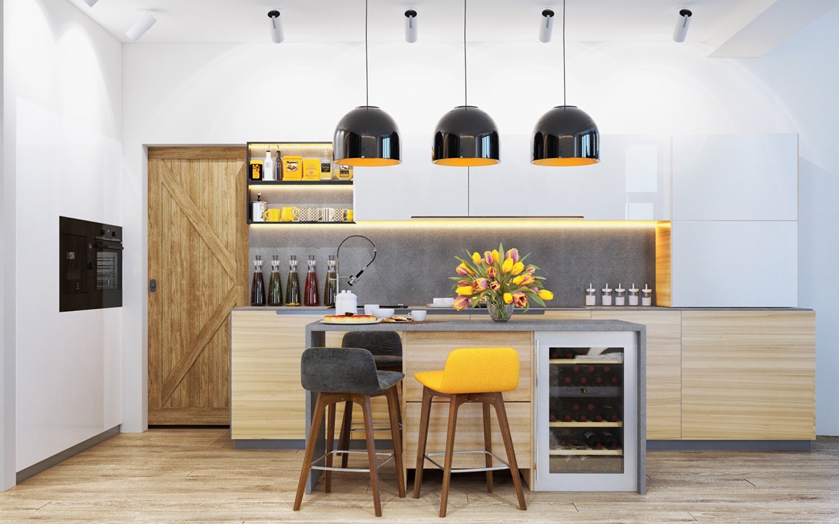 Simple bright modern kitchen design ideas