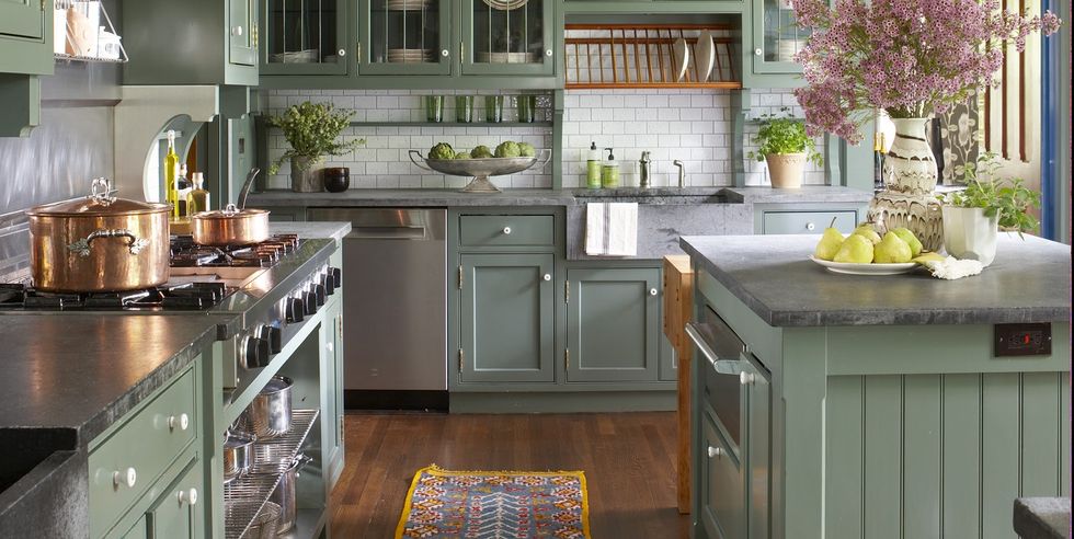 Olive green kitchen - a calm variant of a green kitchen