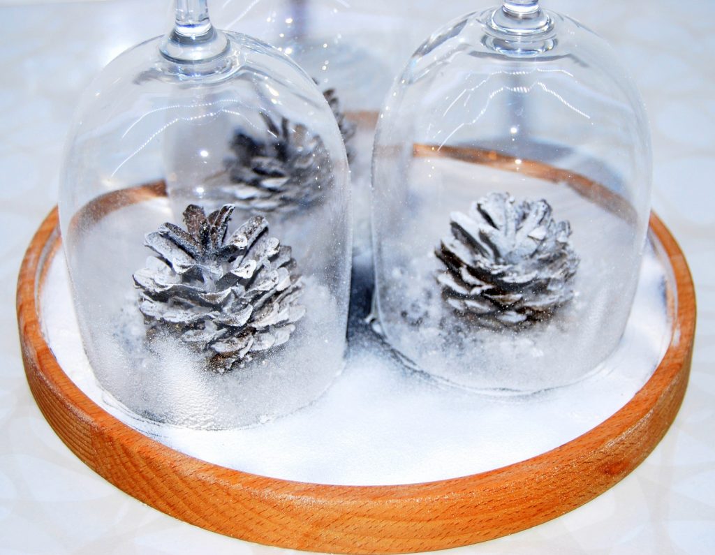 Pinecone art in glass