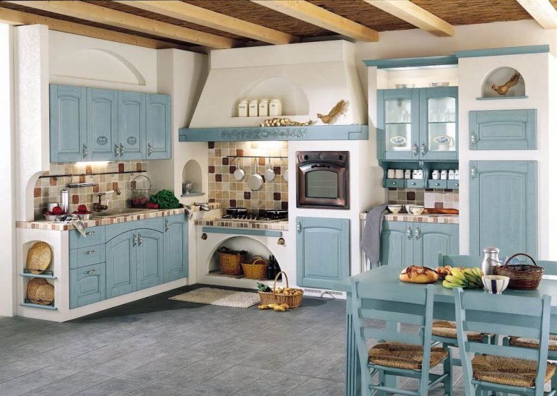 Retro kitchen in pastel colors
