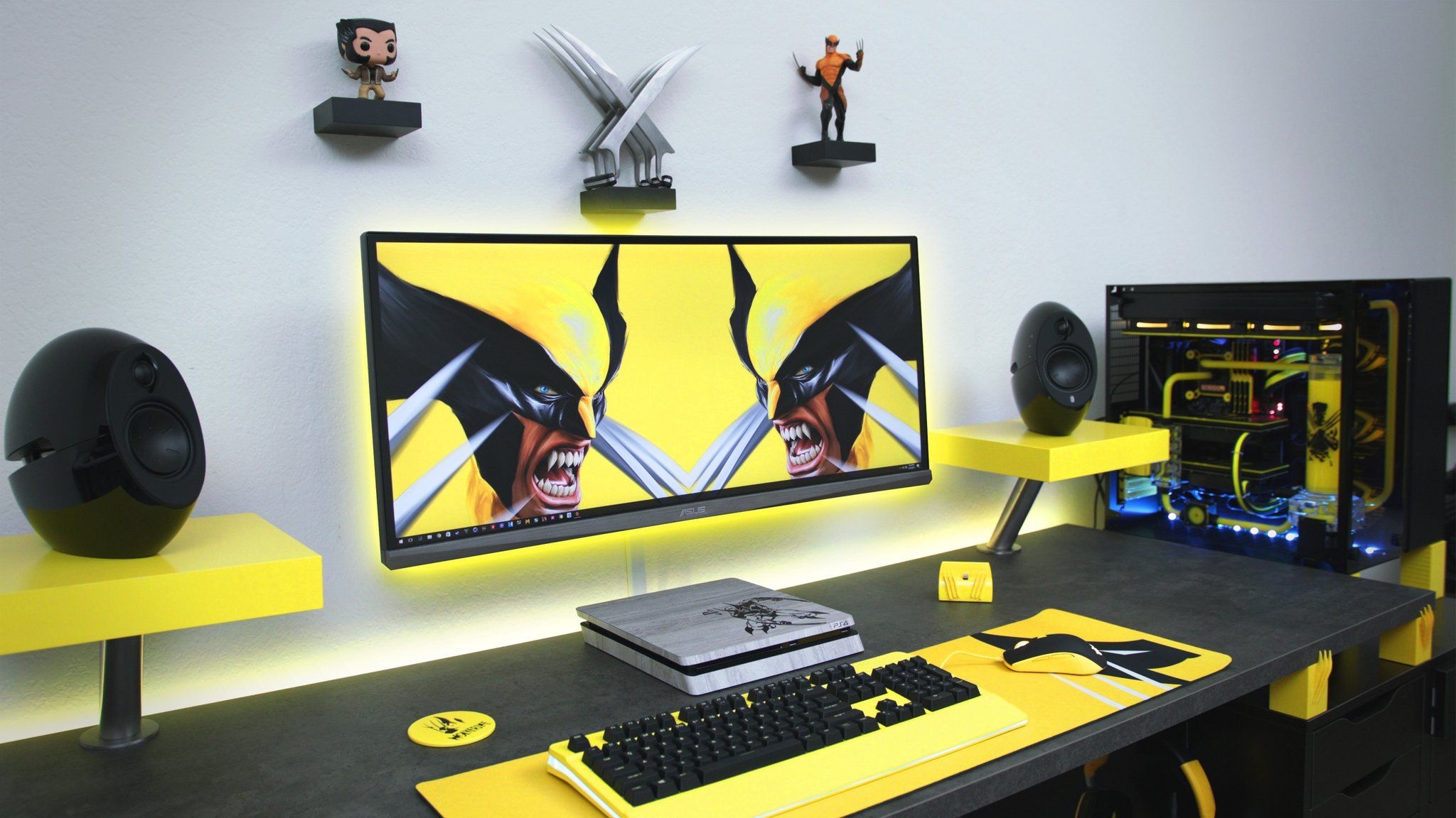 Gaming room decor with yellow color