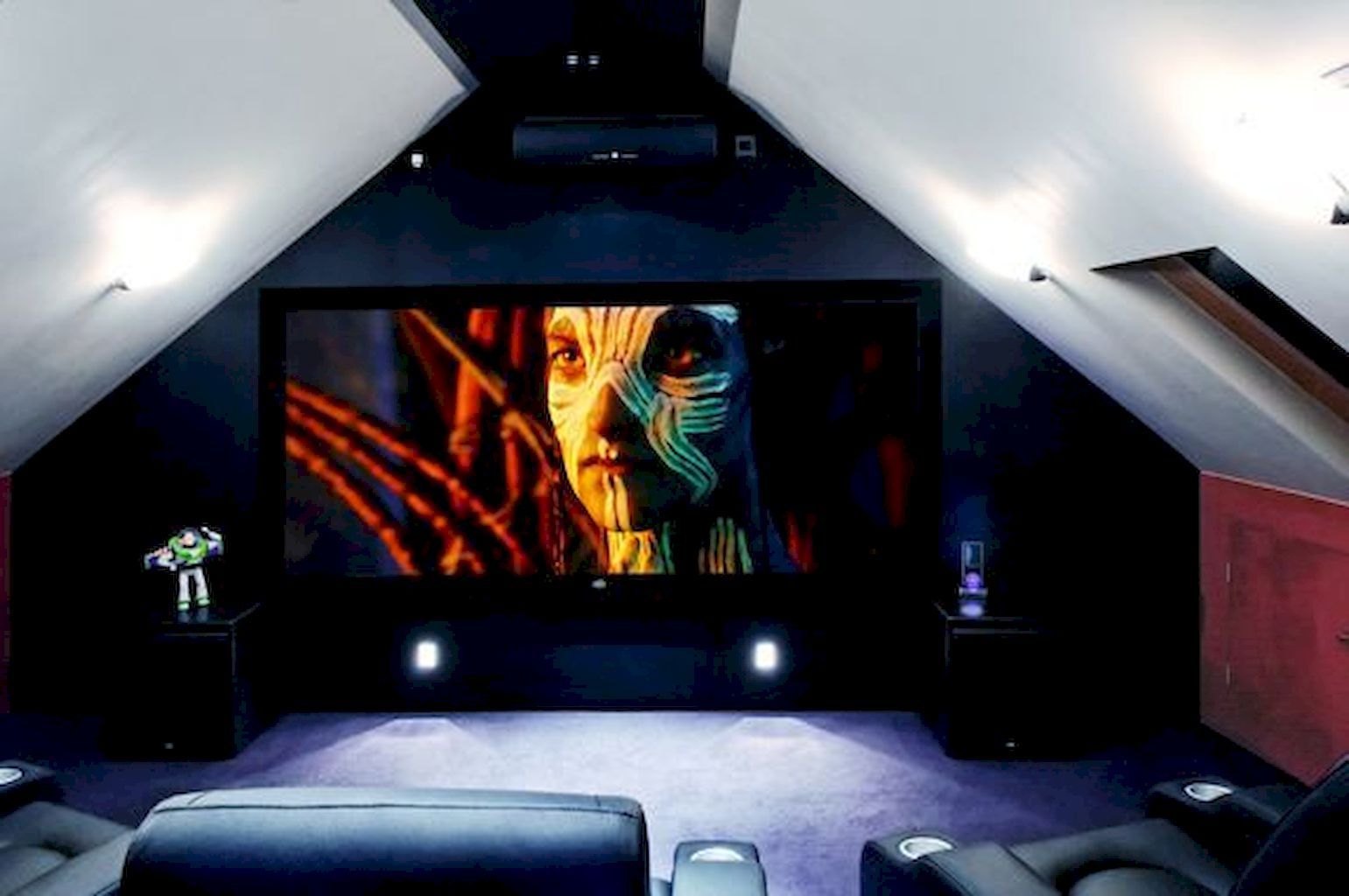 Small attic room ideas - movie room