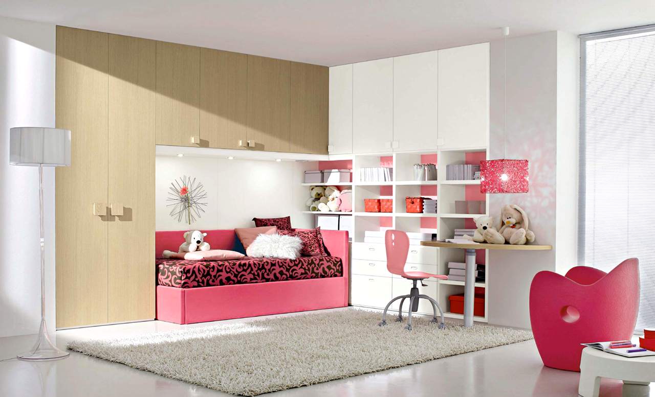 Dormitorio juvenil rosa claro