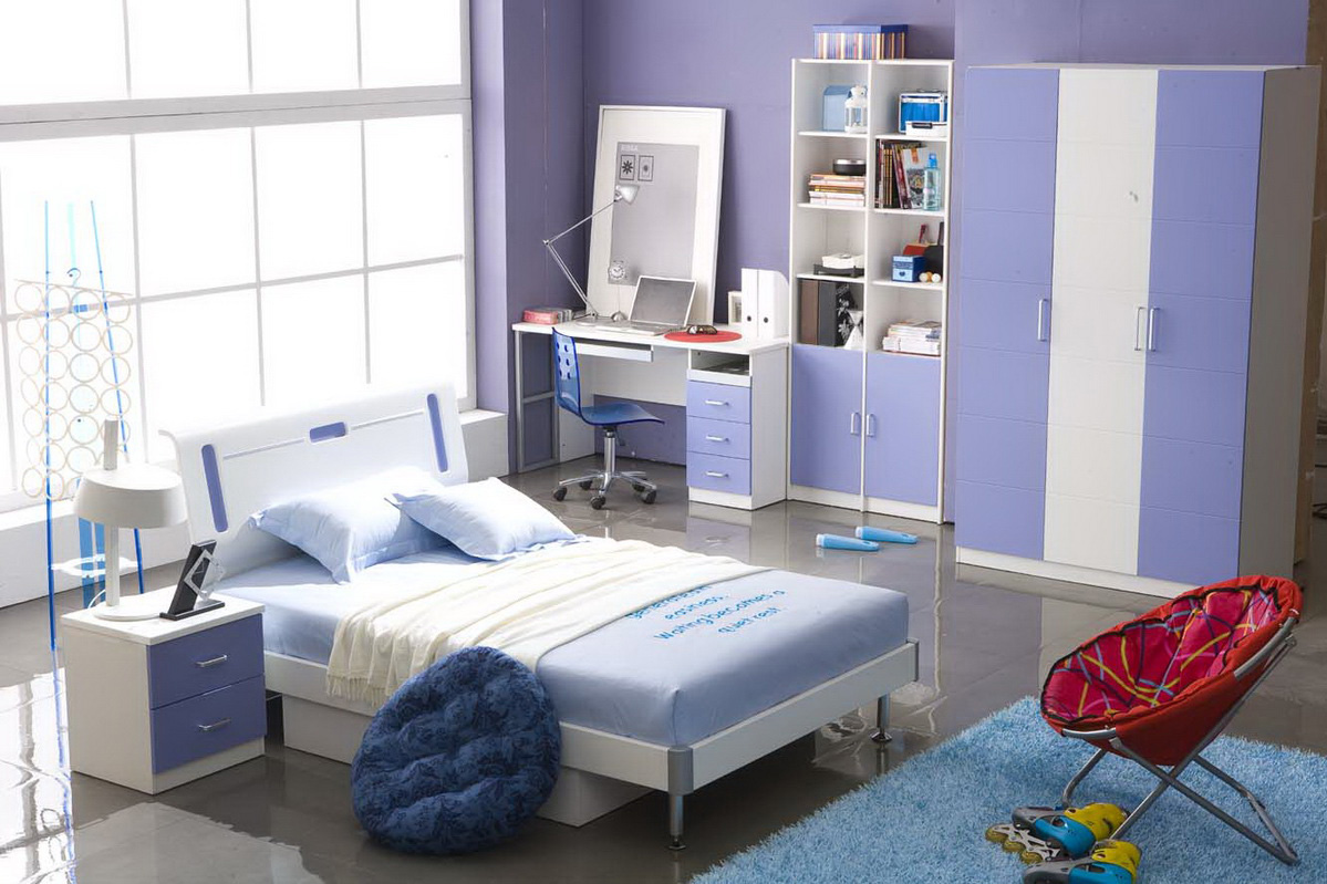 Dormitorio de los adolescentes en color lavanda