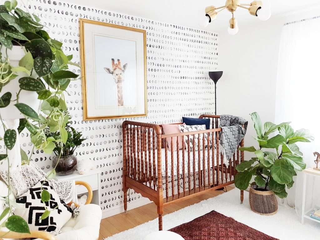 Boho style in a baby room