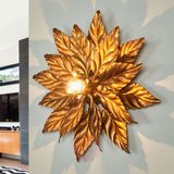  Lampa  ANTIK o złotych liściach 40 cm