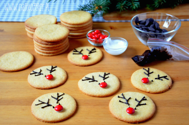 Олени - простые дизайны рождественского печенья