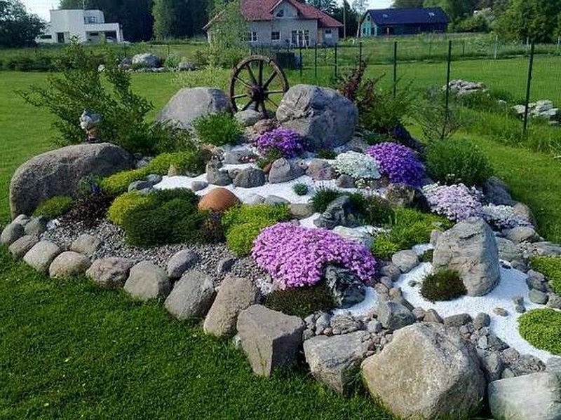 Garden landscape design with a rock garden