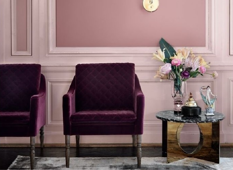 Dusty pink and purple - an exceptionally original combination