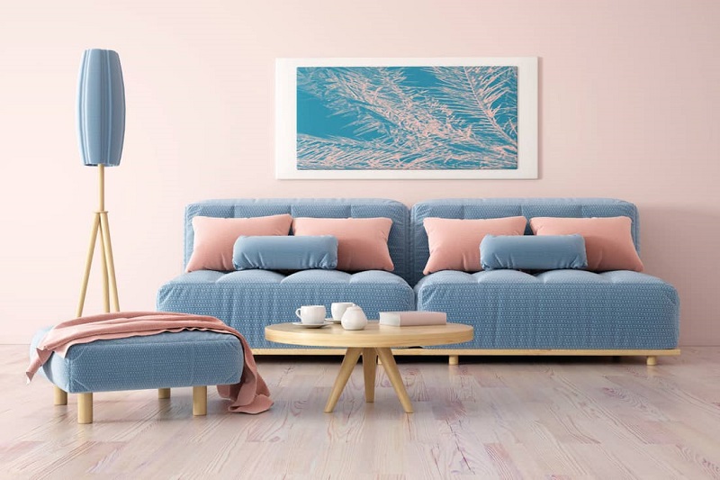 Dusty pink and blue - an original combination