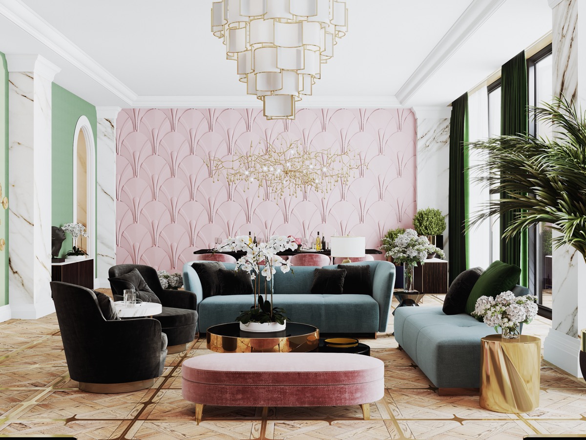 Light pink living room