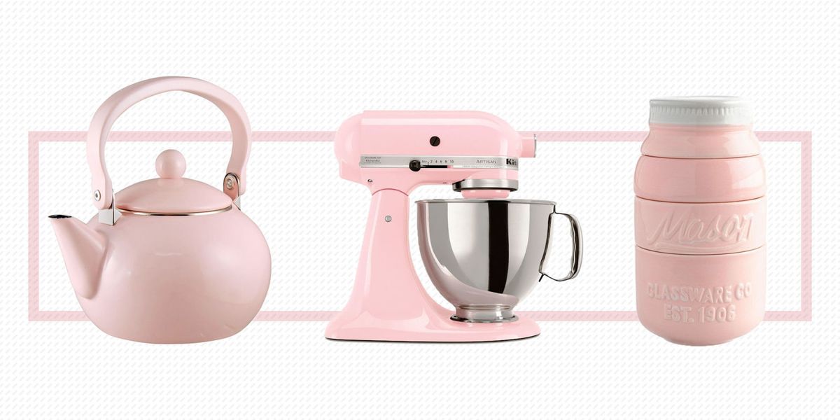 Аксессуары для кухни в розовом цвете