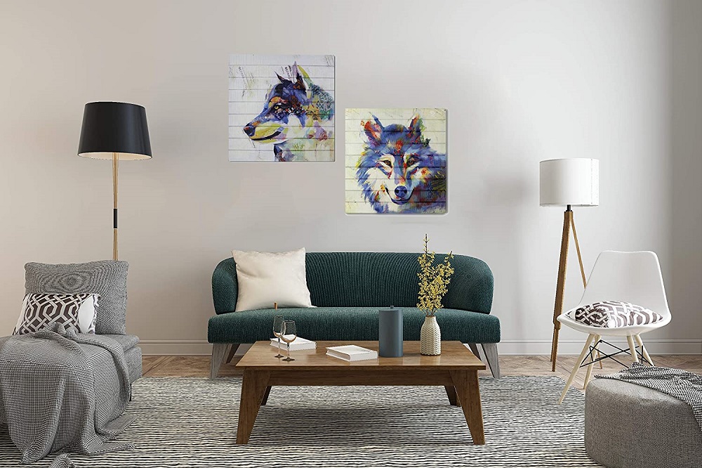 A modern Boho living room with an animal theme