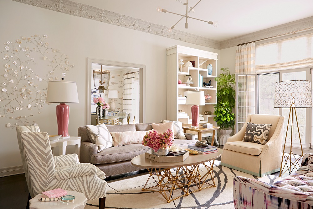 A Hollywood glam living room - beige